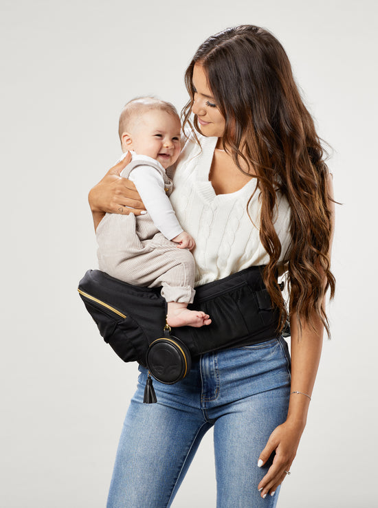 Tushbaby Hip Carrier, Black & Gold