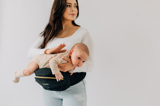 Tushbaby Hip Carrier, Black & Gold